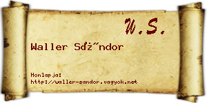 Waller Sándor névjegykártya