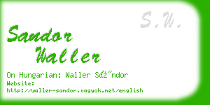 sandor waller business card